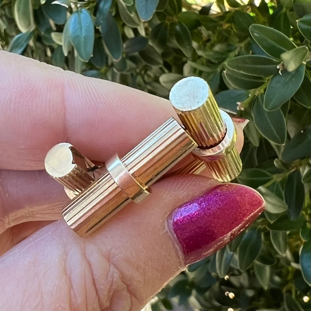 VINTAGE 14K YELLOW GOLD CUFFLINKS DESIGNER CUSTOM MADE HEAVY UNIQUE ONE OF AKIND